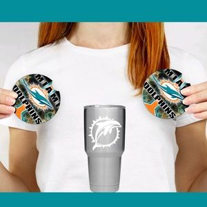 Dolphins car coasters  & decal set